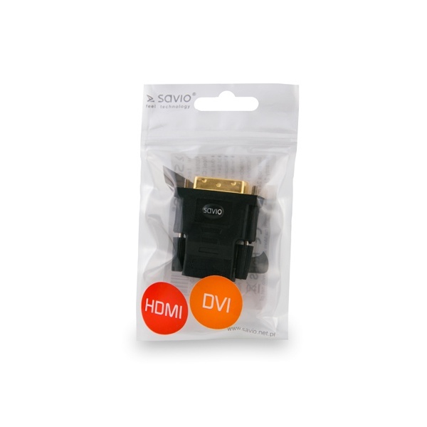 adapter SAVIO CL-21 HDMI żeński na DVI-D 24+1 męski